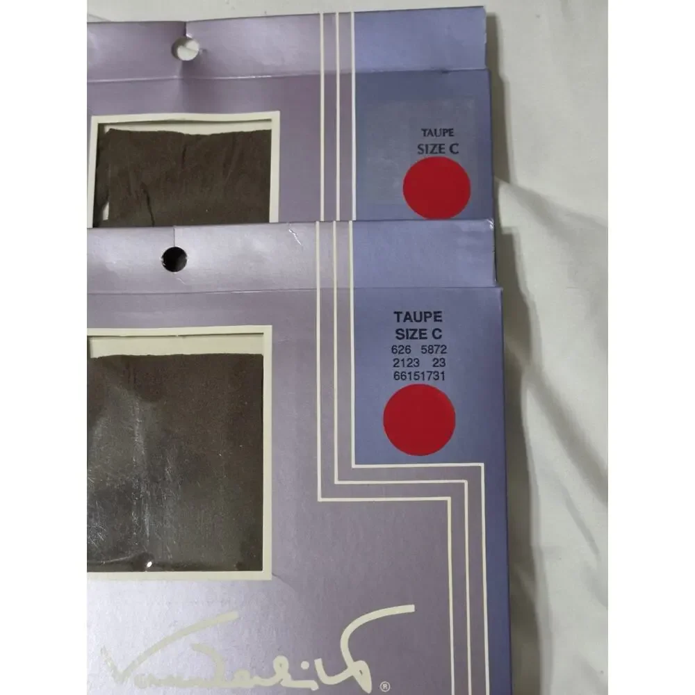 Vtg Gloria Vanderbuilt Day Sheer Pantyhose Taupe Size C Reinforced Toe 2 Pair
